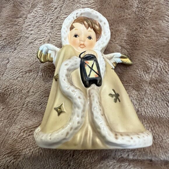 Vintage Old Goebel Janet Robson Gold Angel Lantern Figurine 412 Christmas 1950s - Picture 1 of 5